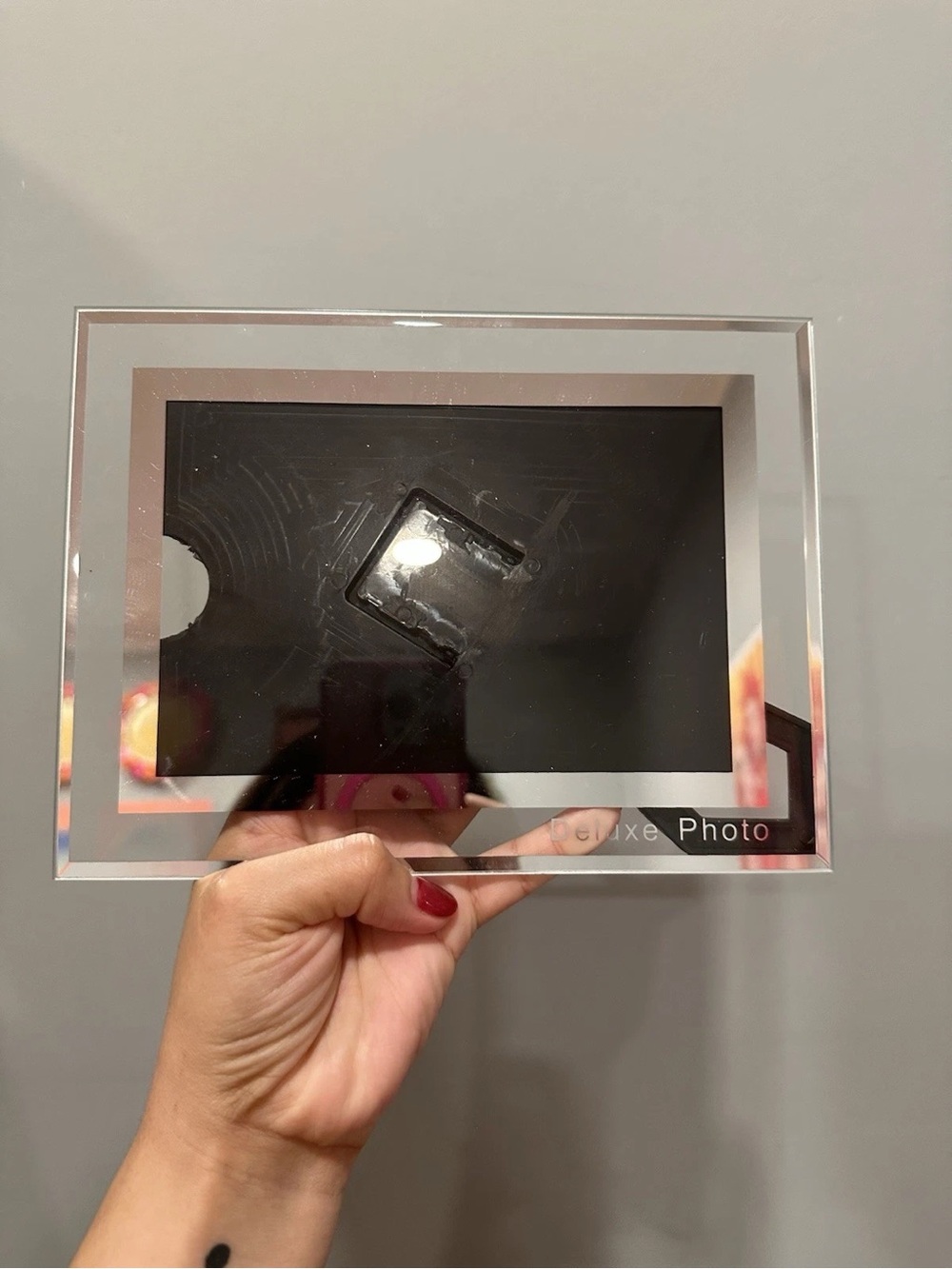 Clear Acrylic Digital Photo Frame - Black Display
